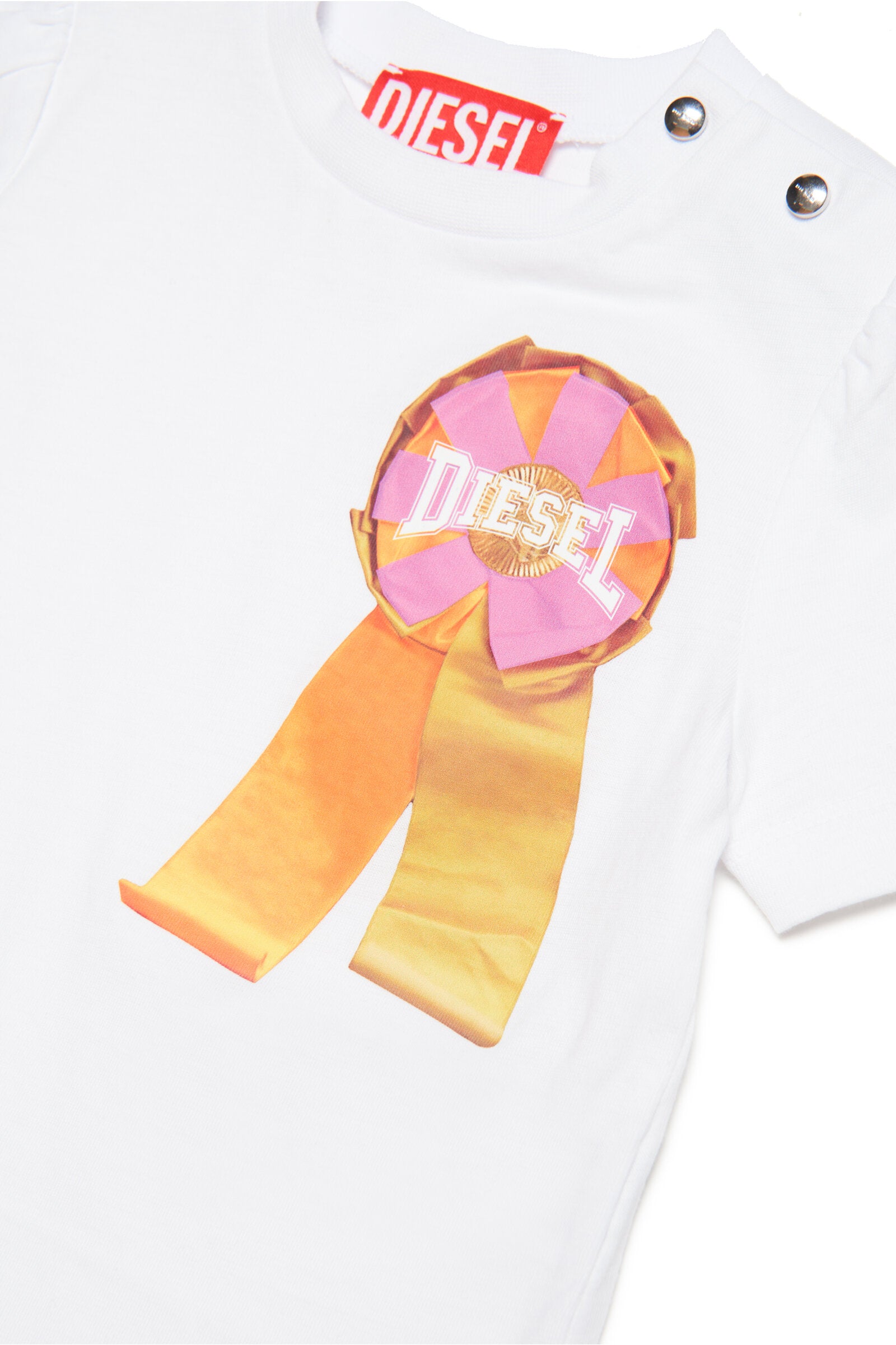 Crew-neck jersey T-shirt with rosette
