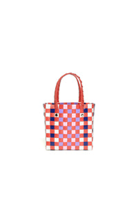 Brick-colored micro basket bag