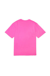 Fluo pink jersey t-shirt with logo
