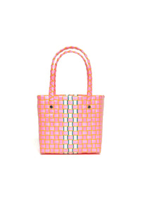 Box basket bag rosa con logotipo
