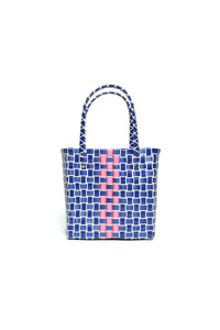 Box basket bag azul con logotipo