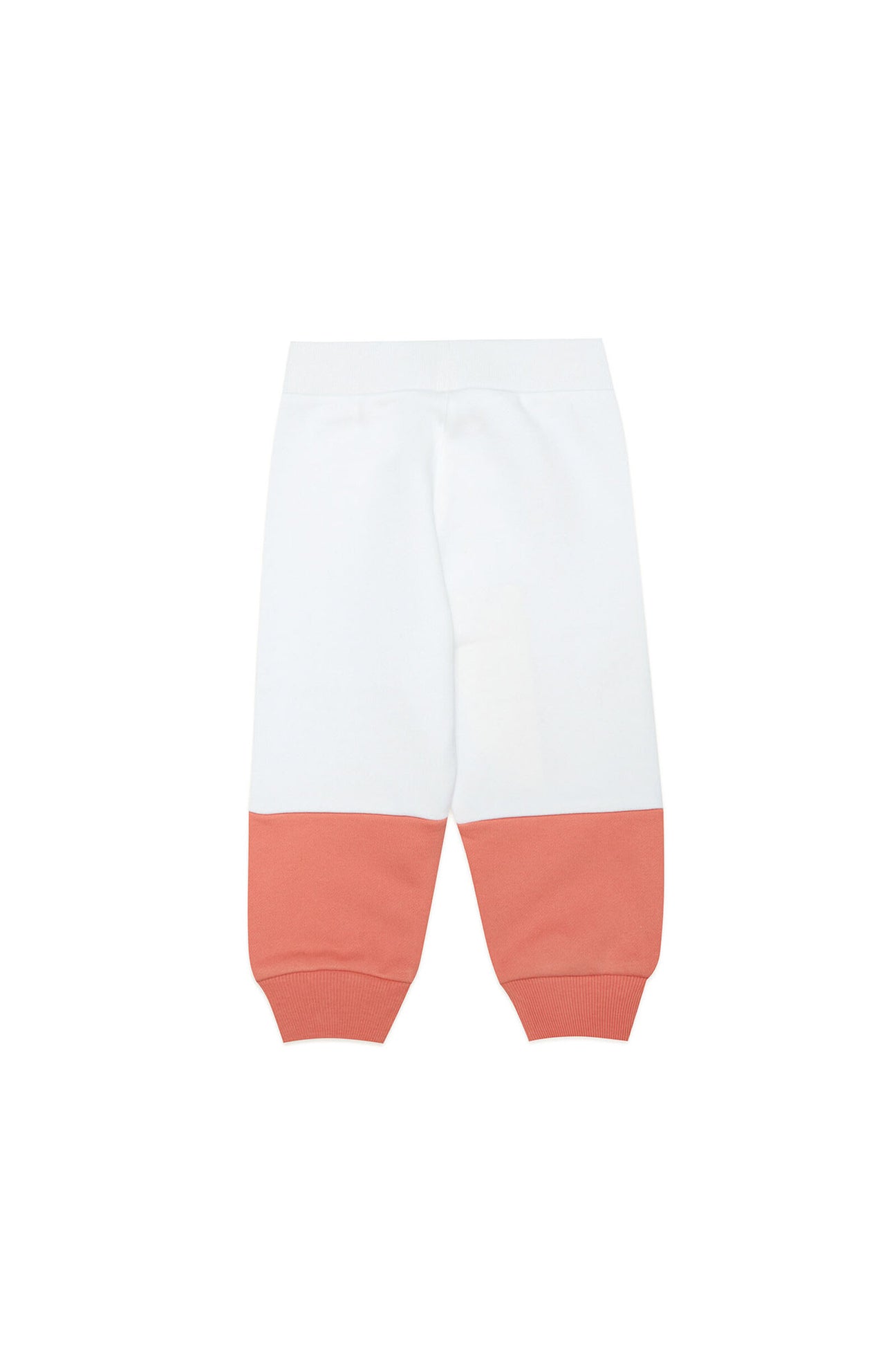 White colour block effect cotton trousers with logo on the leg White colour block effect cotton trousers with logo on the leg