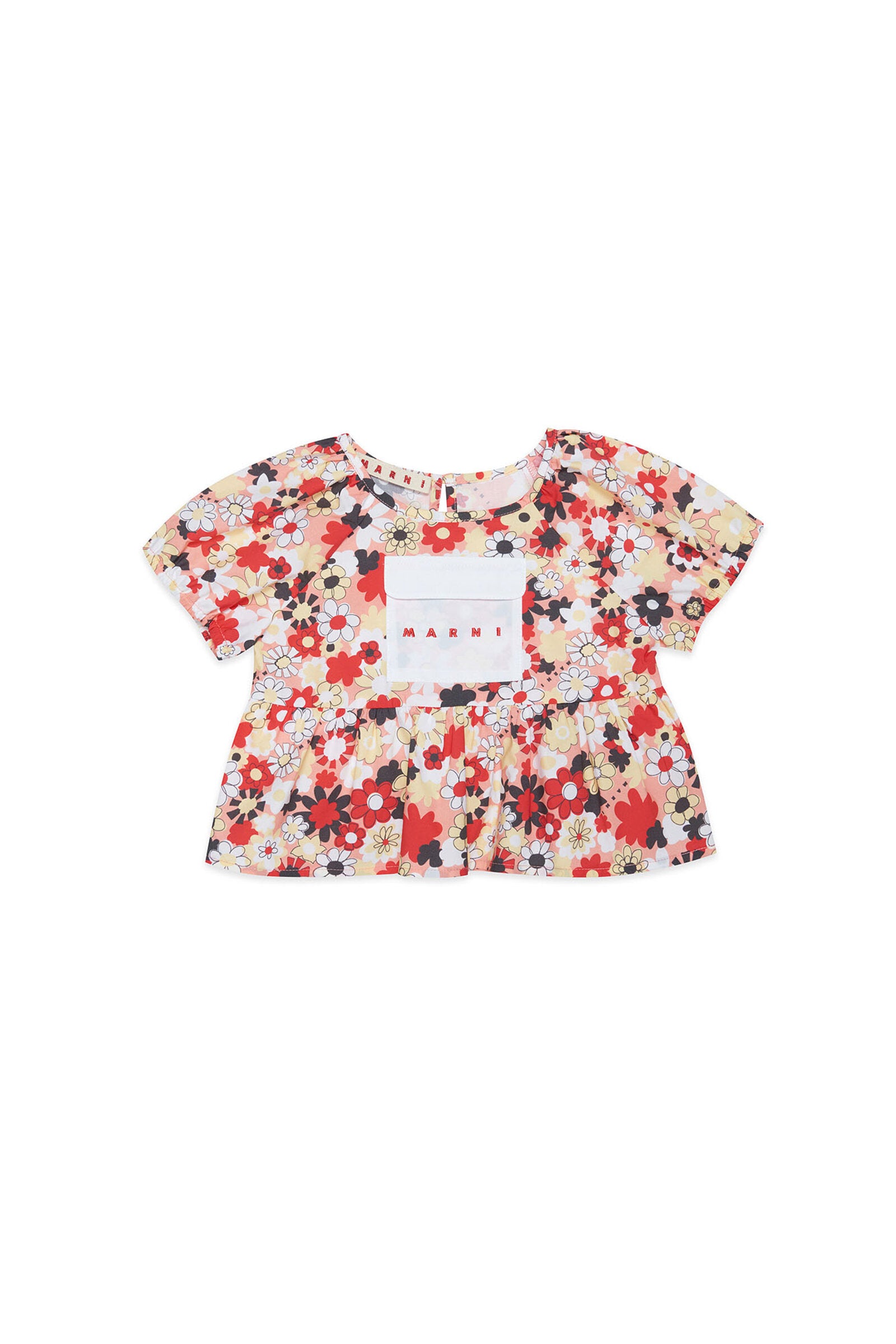 Shirt in poplin with allover flowers pattern