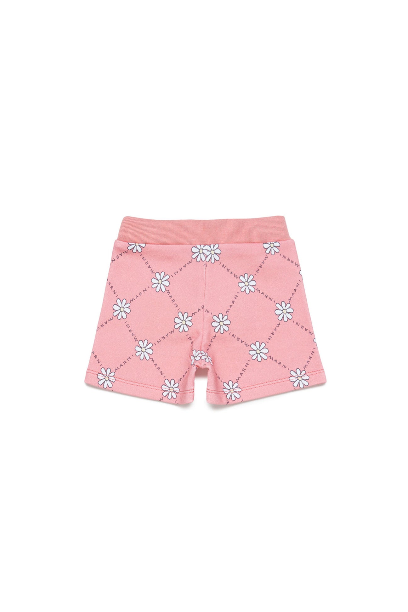 Peach pink cotton shorts with daisy pattern Peach pink cotton shorts with daisy pattern