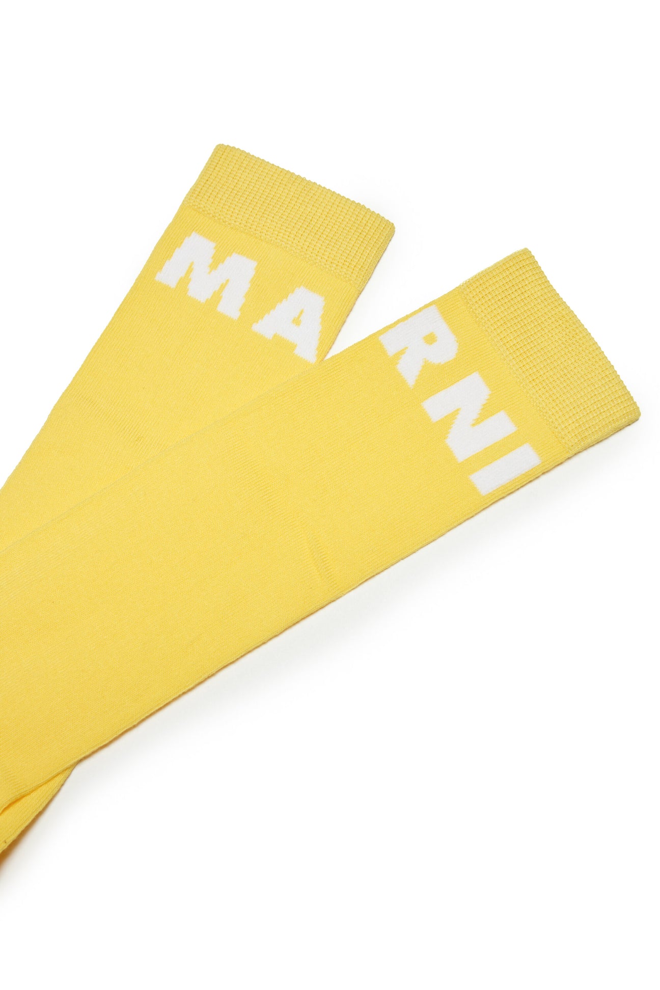 Yellow cotton long socks with logo Yellow cotton long socks with logo