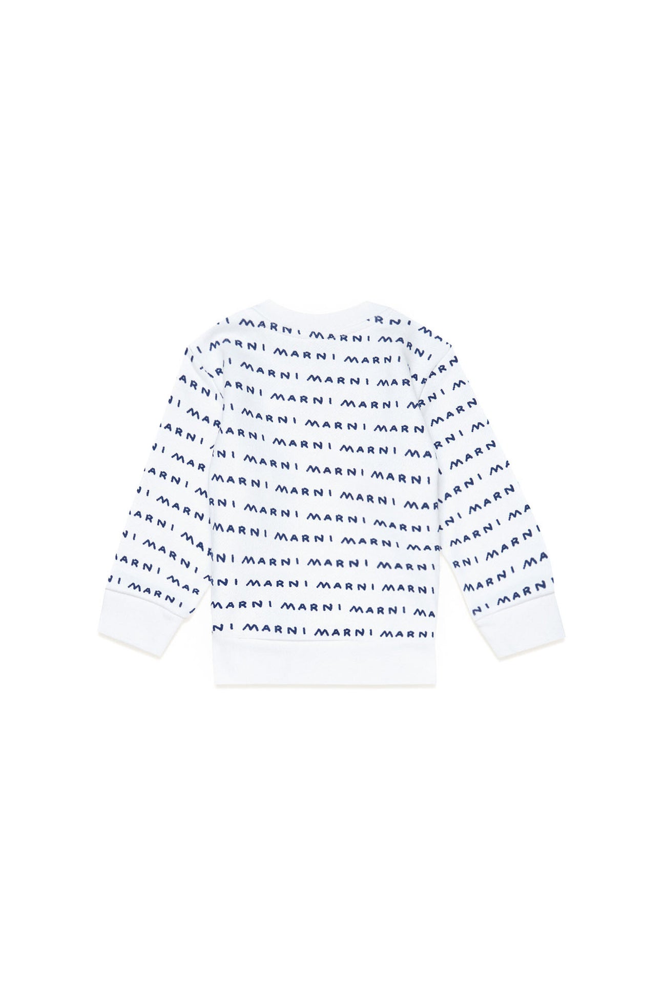 White cotton sweatshirt with handmade allover logo White cotton sweatshirt with handmade allover logo