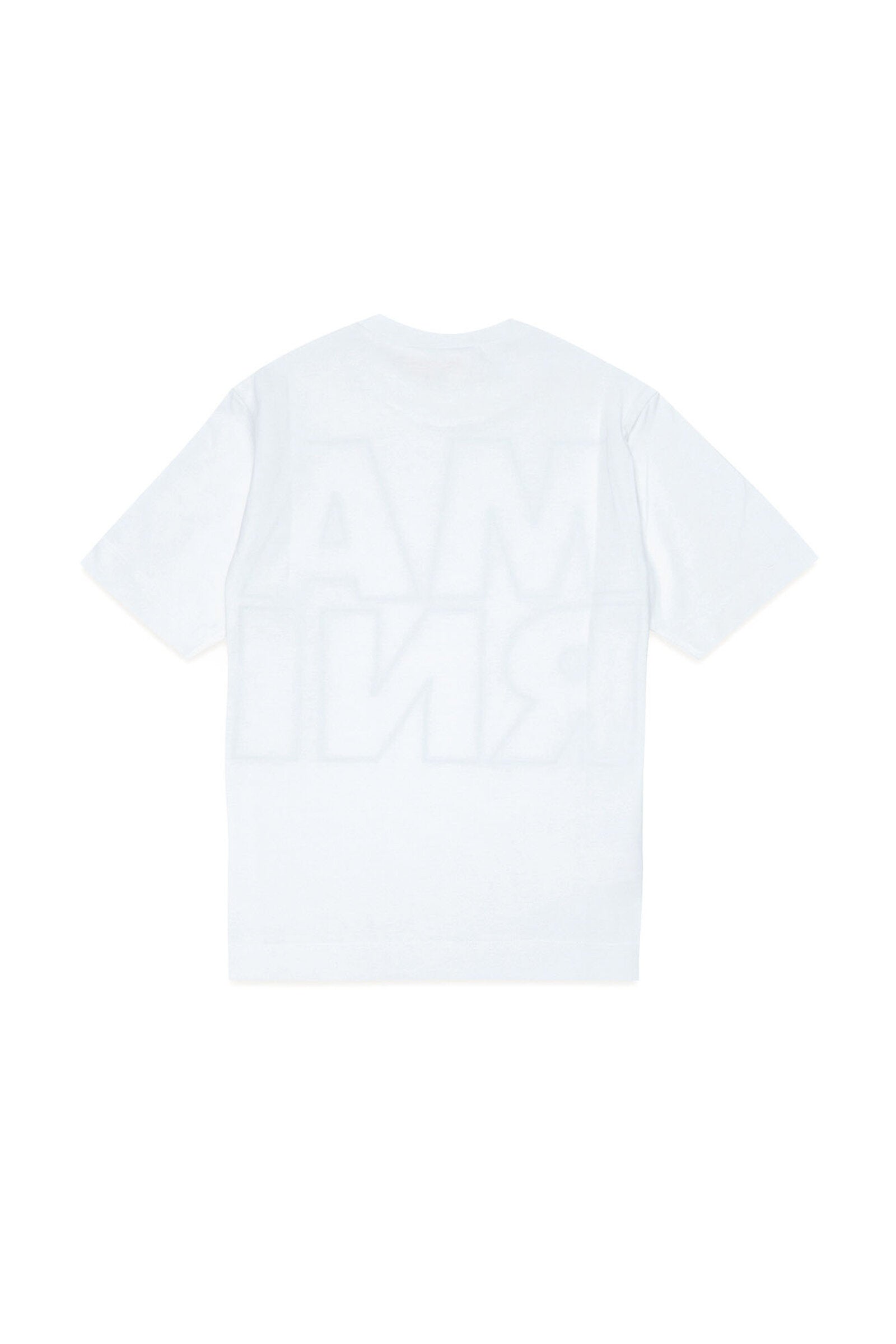 White t-shirt in jersey with displaced Marni logo