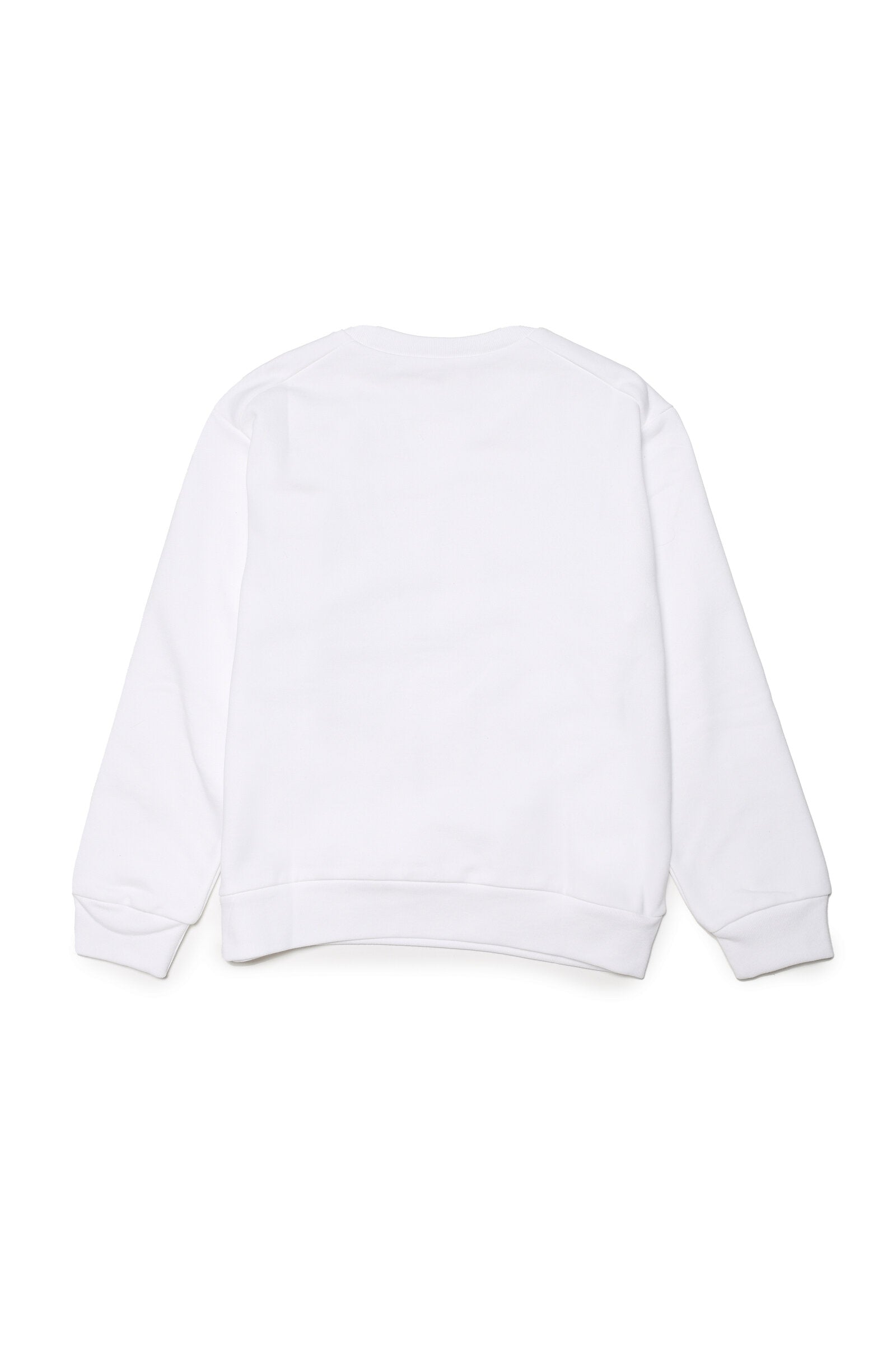 White cotton crew-neck sweatshirt with displaced Marni logo