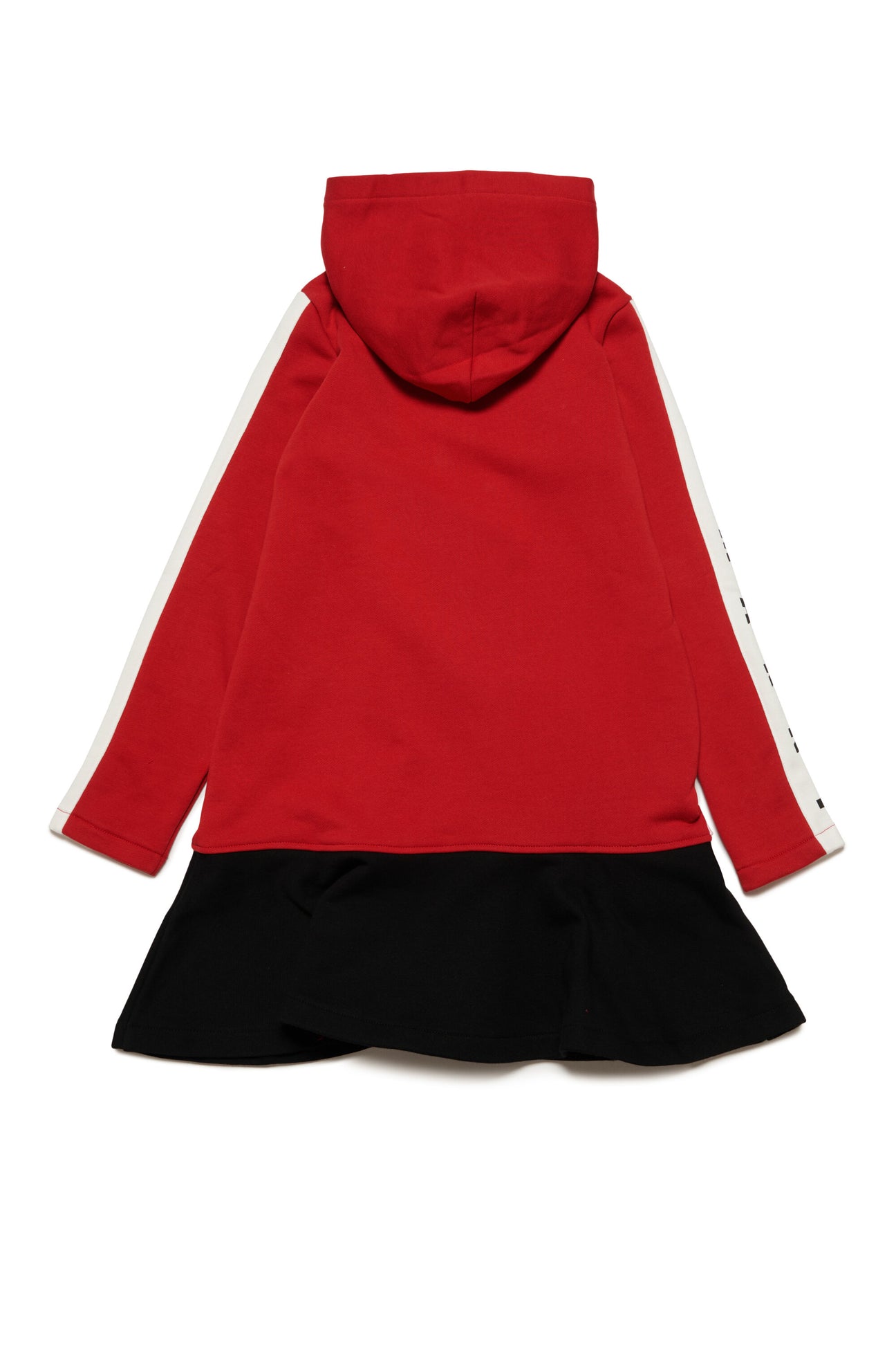 Colorblock cotton hooded maxi-sweatshirt dress Colorblock cotton hooded maxi-sweatshirt dress