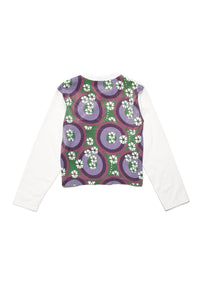 Crew-neck jersey t-shirt with Circles 70'S pattern back