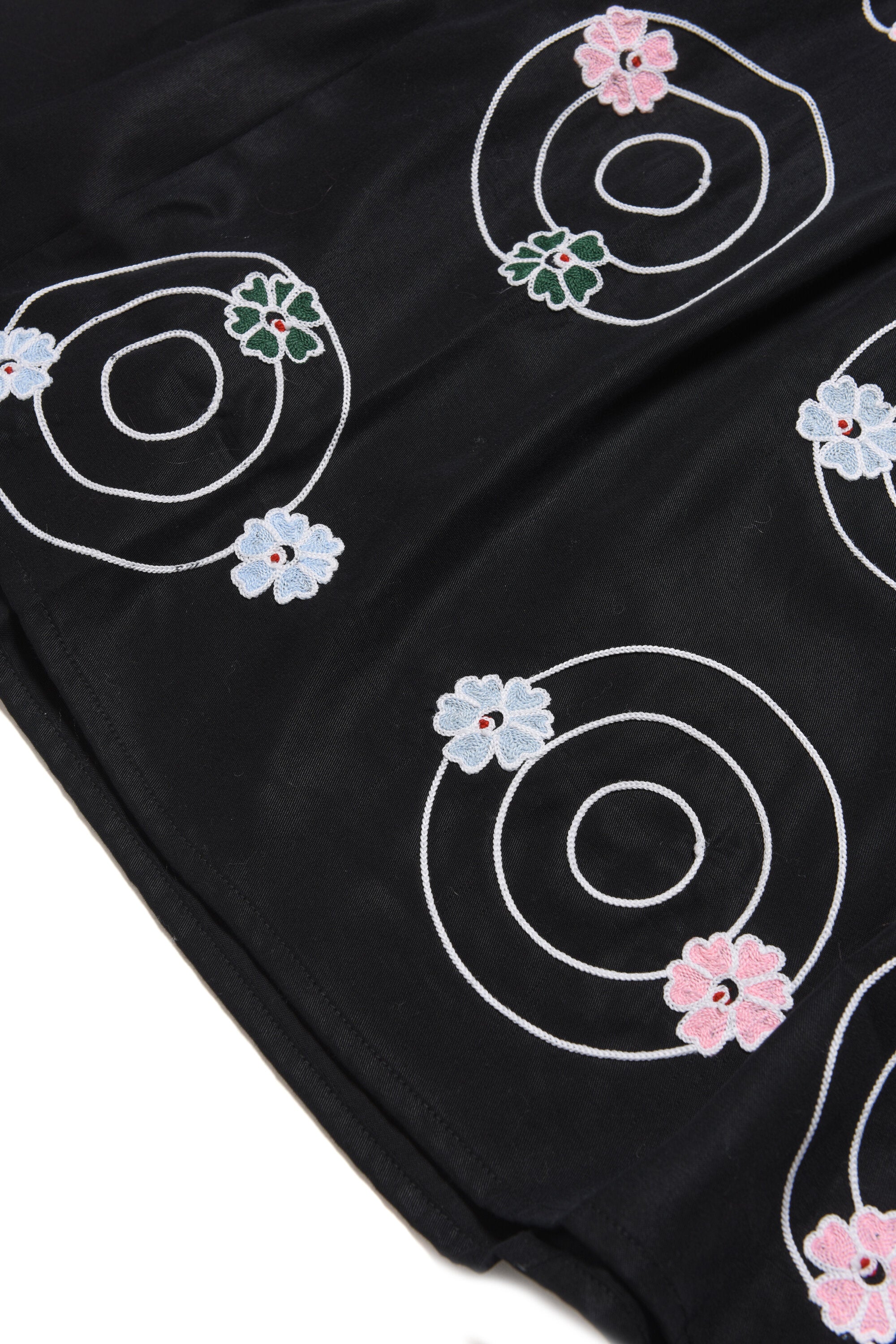 Viscose dress with Circles 70's embroidery