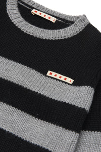 Striped wool-blend crew-neck sweater