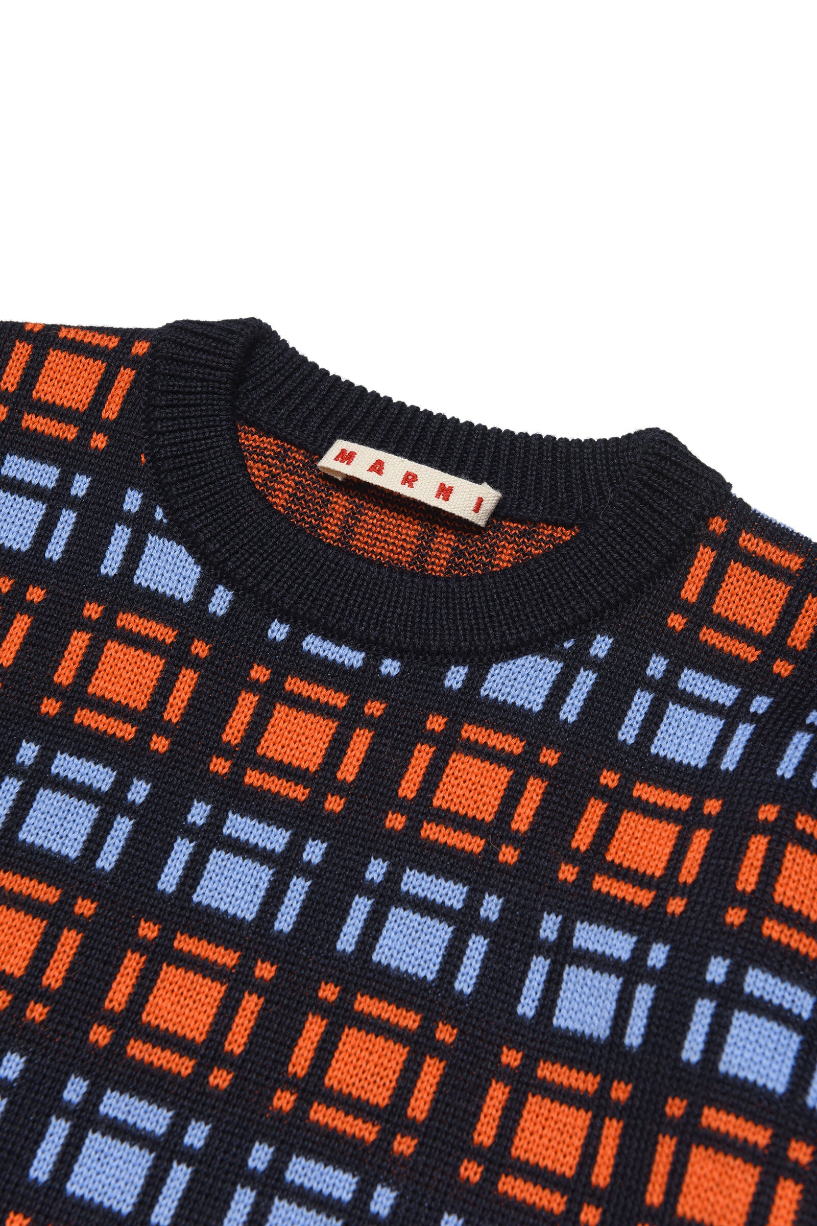 Crew-neck sweater in mixed allover Check pattern
