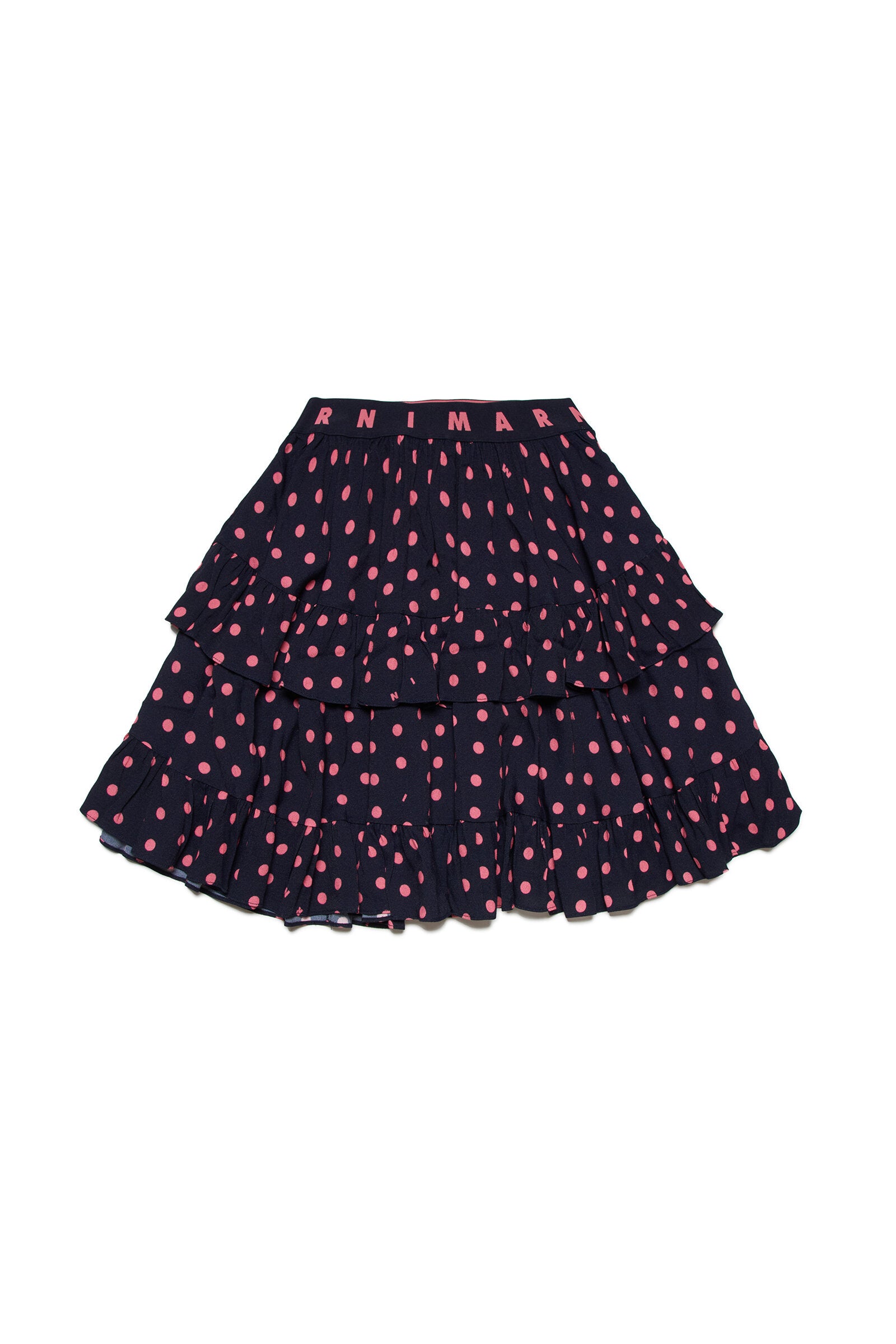 Dots allover pattern viscose skirt