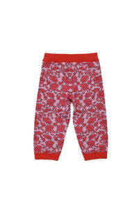 Pantalones deportivos de mezcla de lana con patrón floral integral