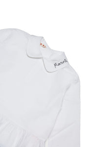 Camisa de popelín con logotipo en el cuello