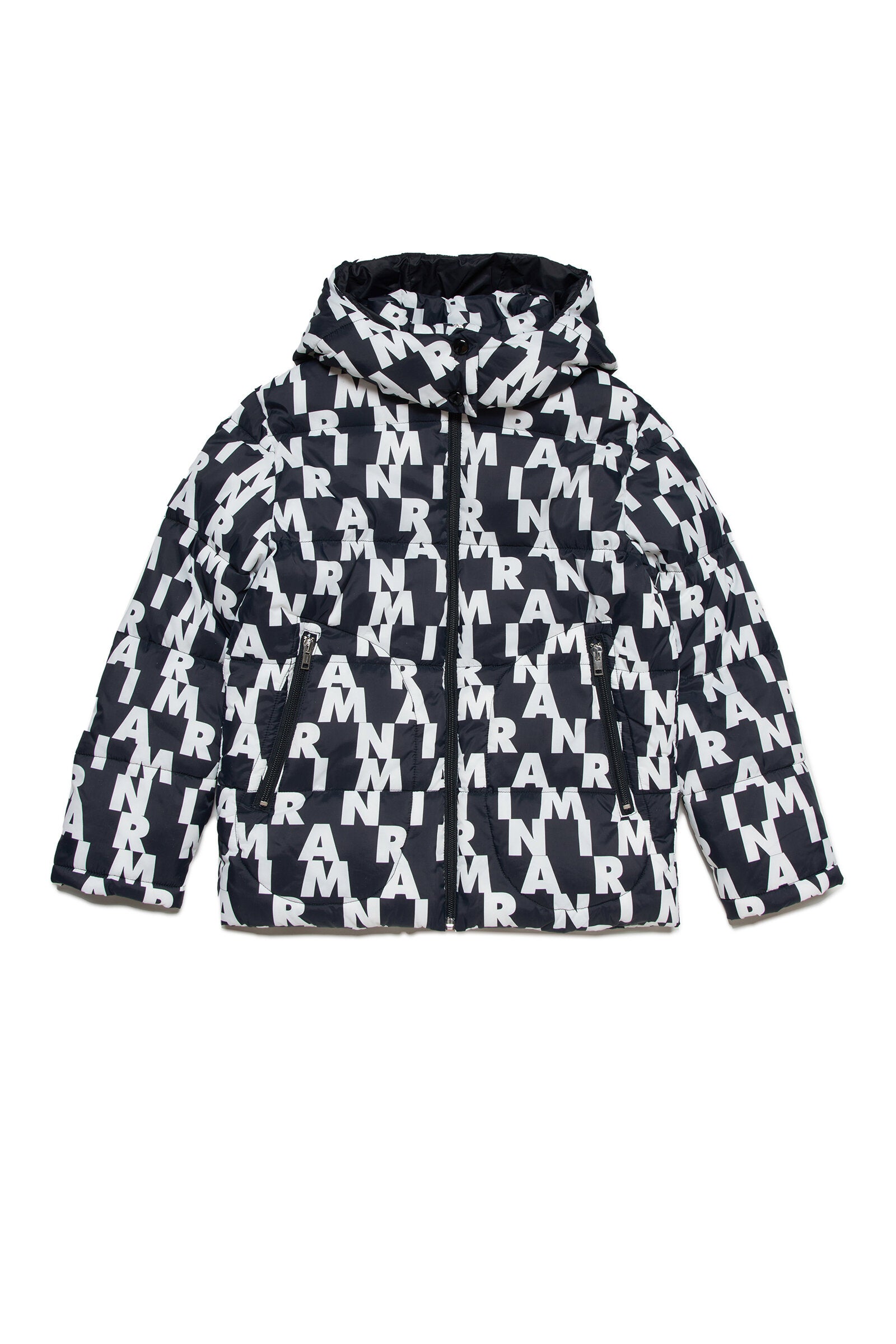 Marni allover pattern hooded padded jacket