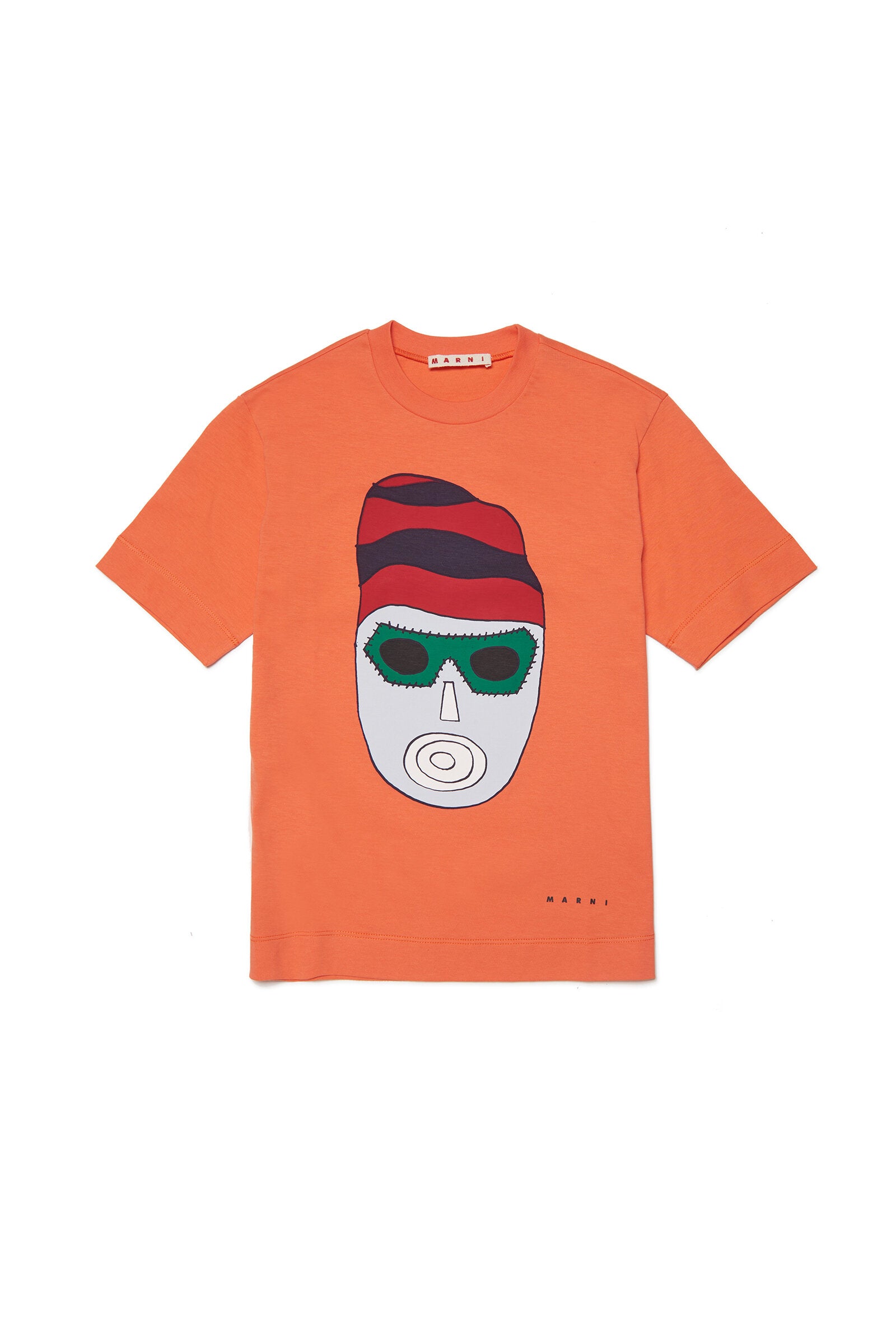 Crew-neck jersey t-shirt with Artist mask