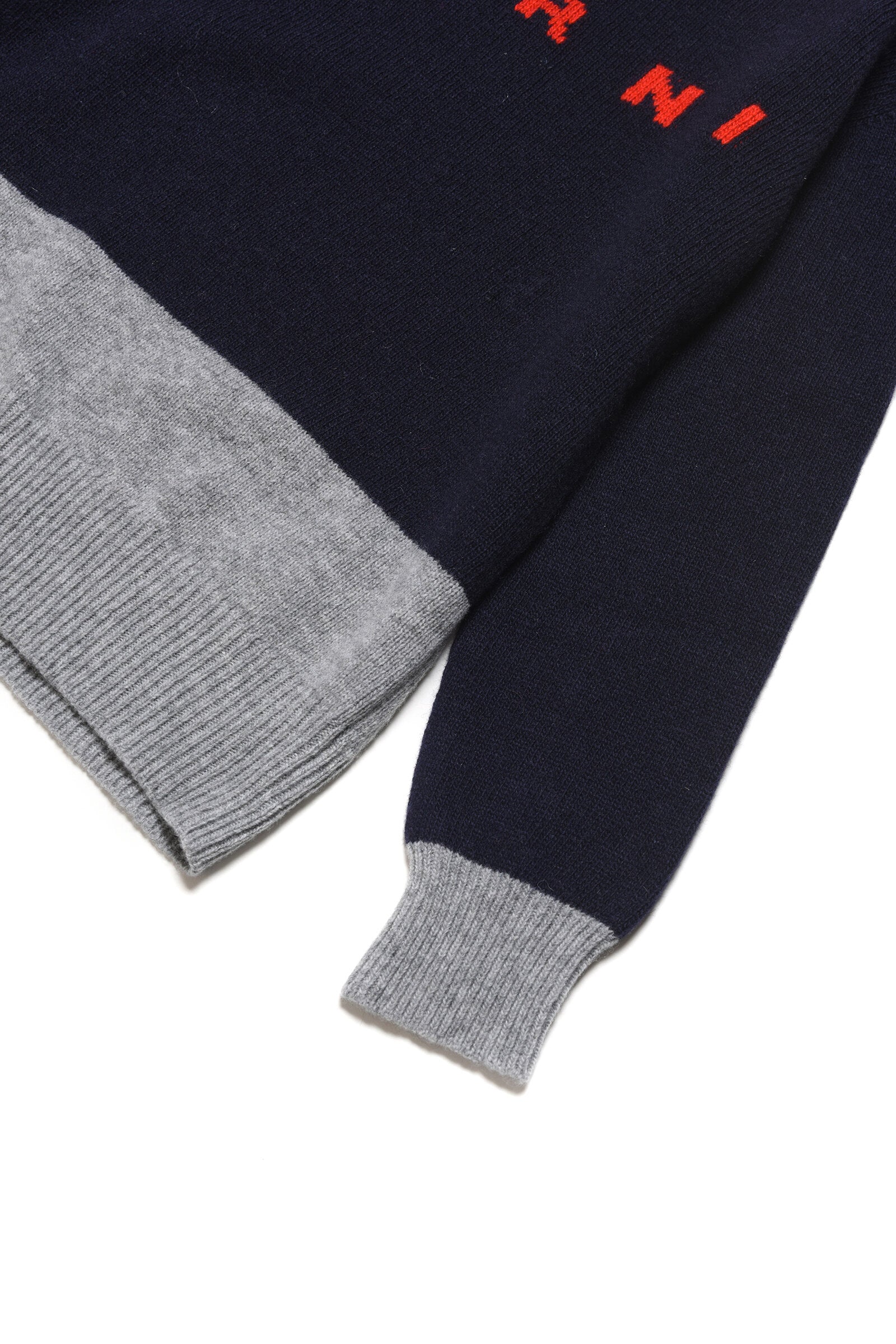 Maglione girocollo in misto lana colorblock con logo
