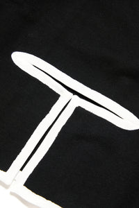Cotton crew-neck sweatshirt with bottom opening and logo
