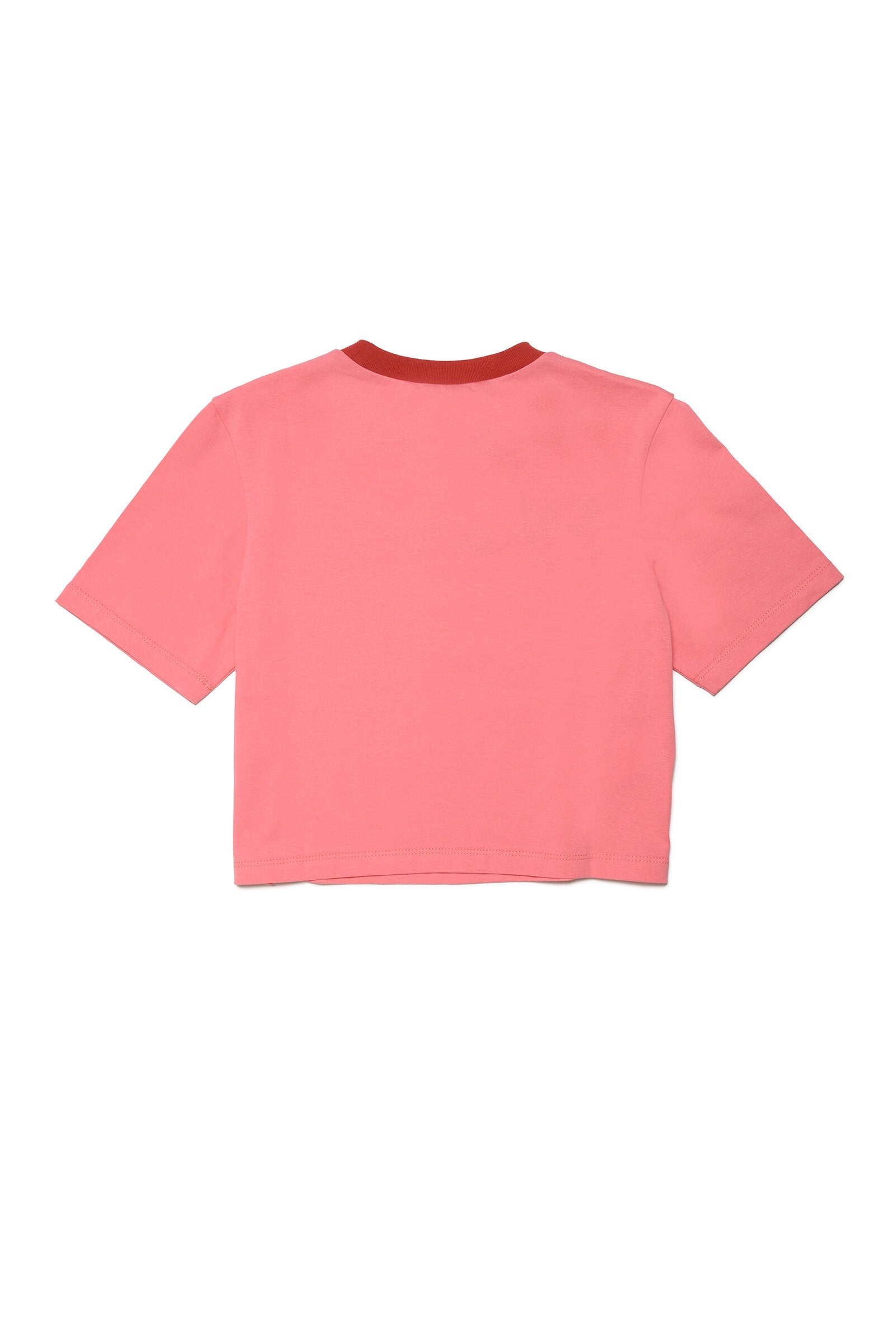 Cropped crew-neck jersey t-shirt with logo
