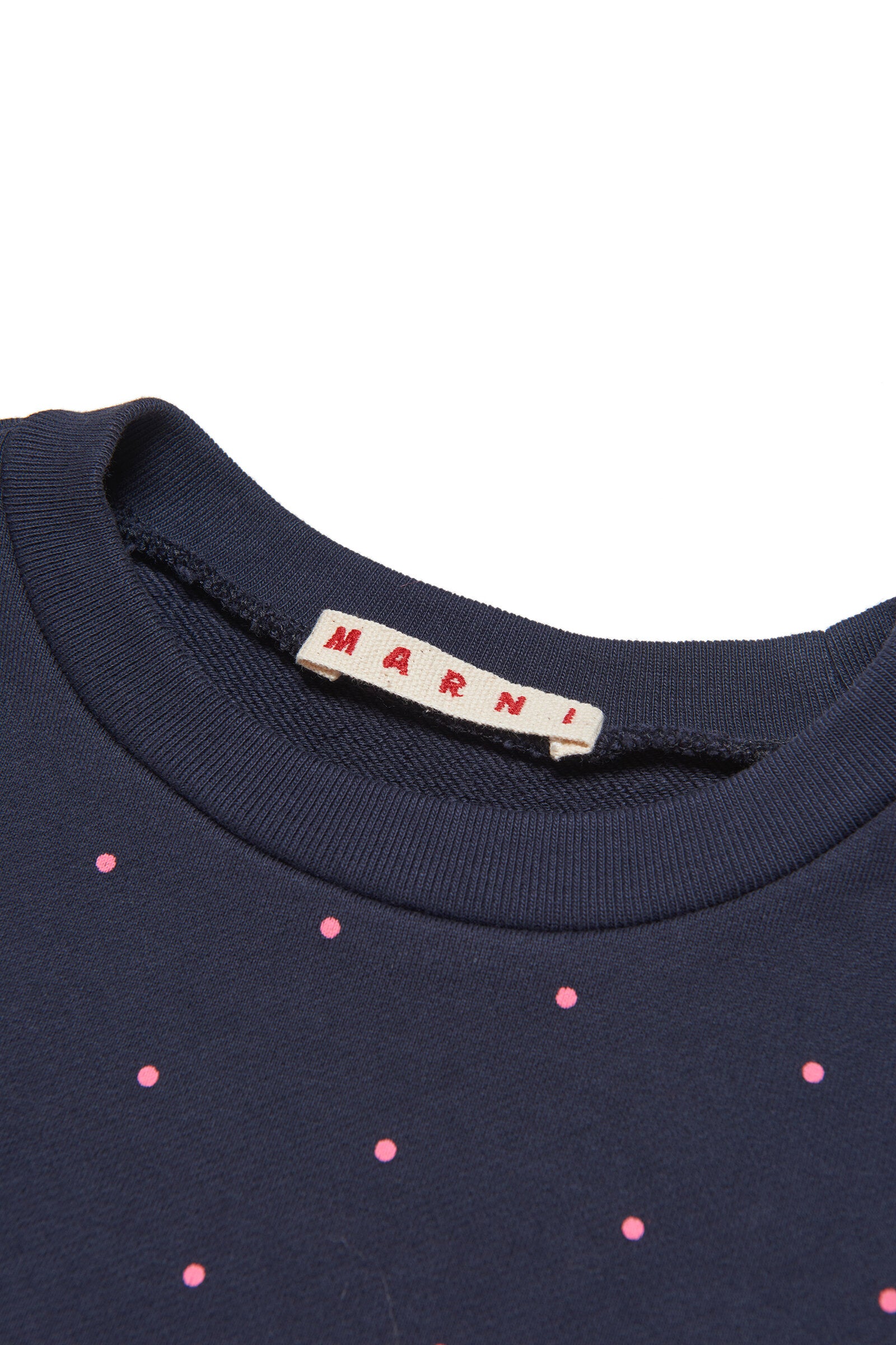 Crew-neck cotton sweatshirt in allover Dots pattern