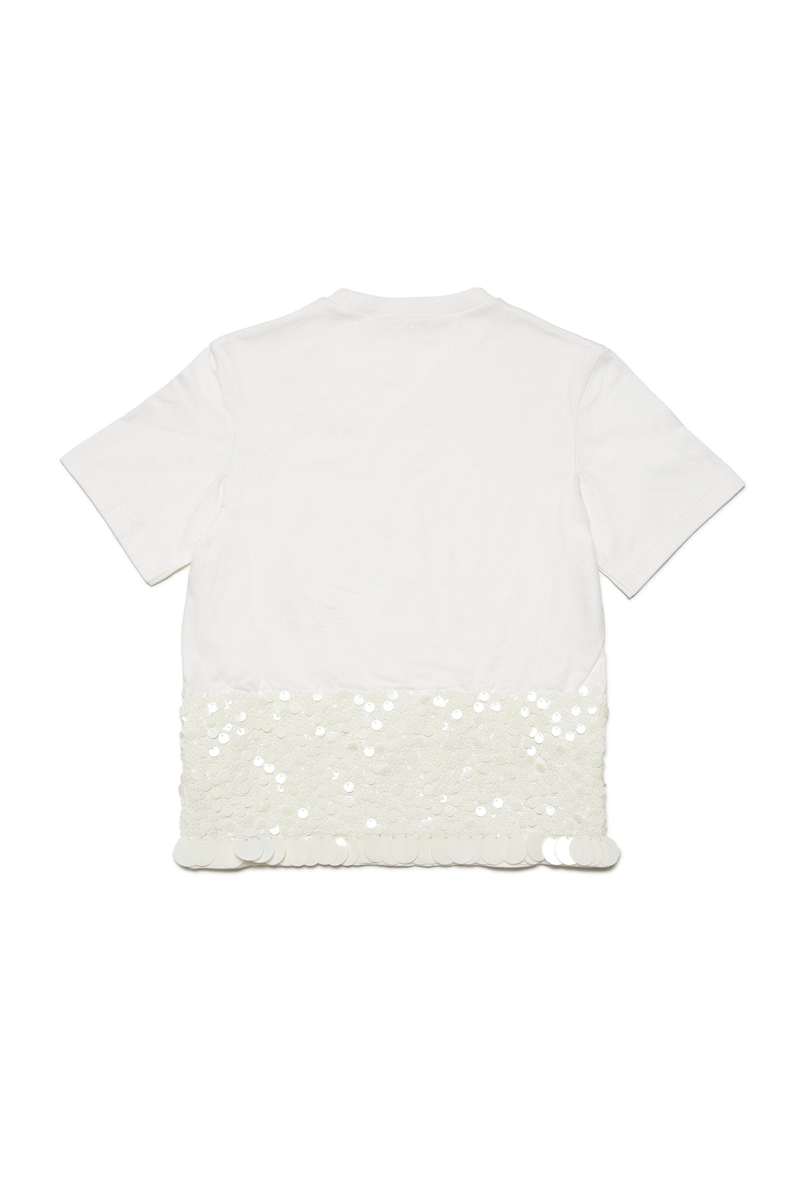 Crew-neck jersey t-shirt with sequins