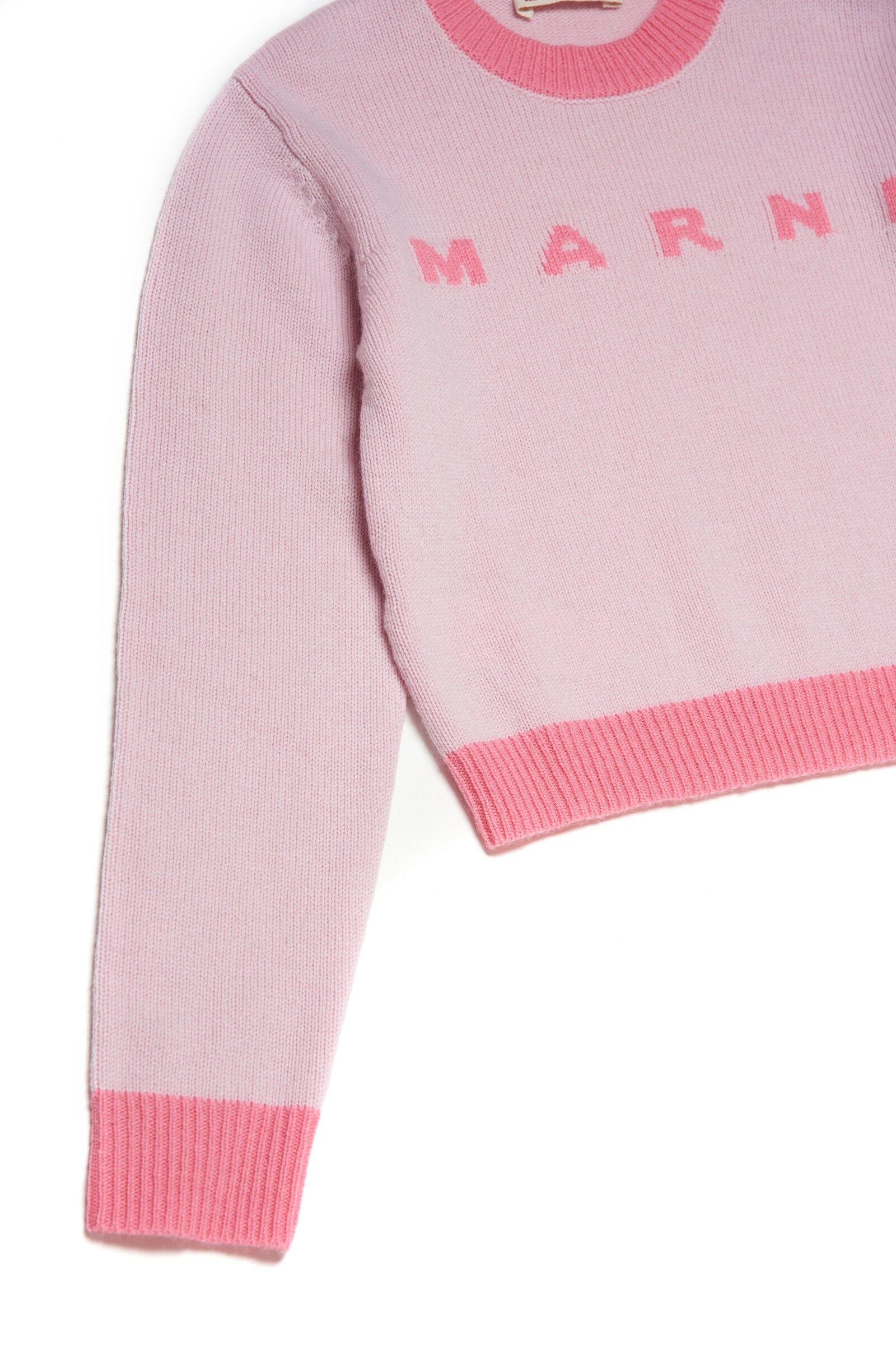 Maglione girocollo in misto lana-cashmere colorblock
