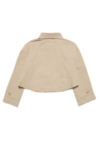 Light taupe short jacket in twill