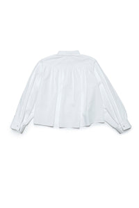 Camisa corta de popelín con espalda plisada