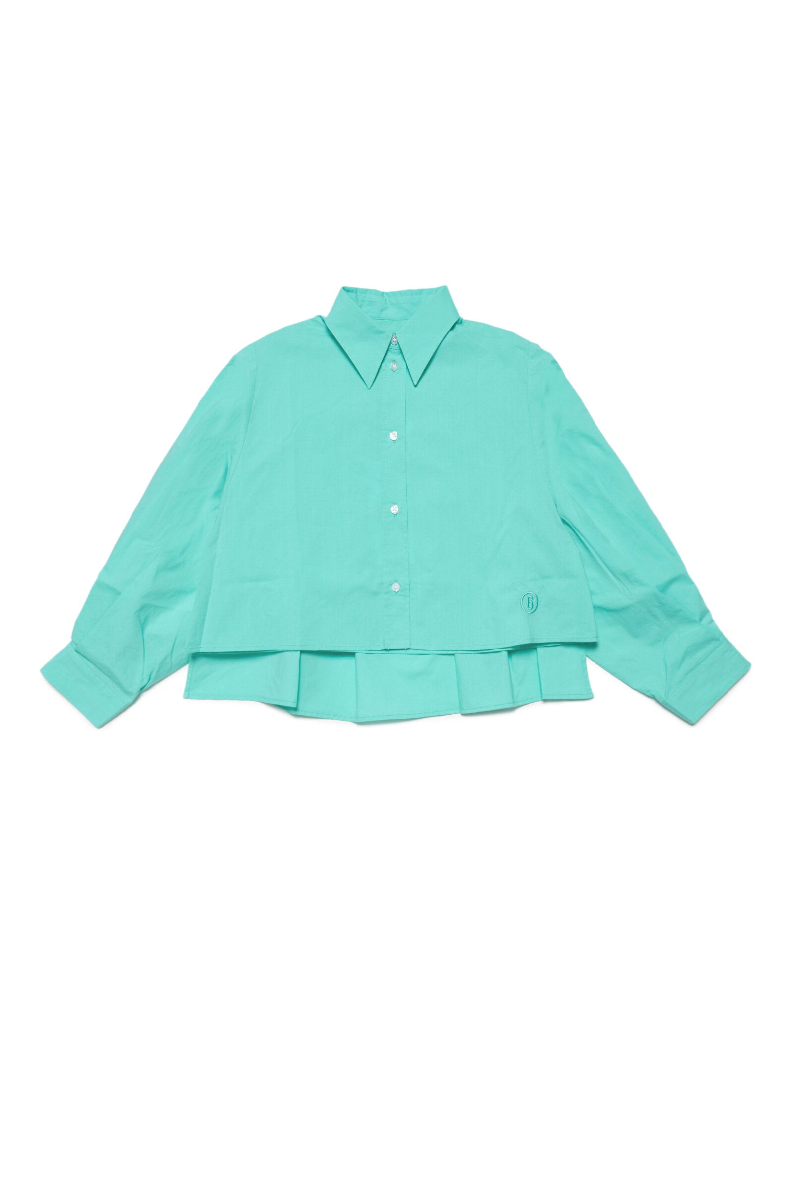 Aquamarine avant-garde style poplin shirt
