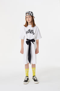 Black and white cotton dress with MM6 logo