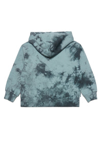 Black tie-dye effect hooded sweatshirt