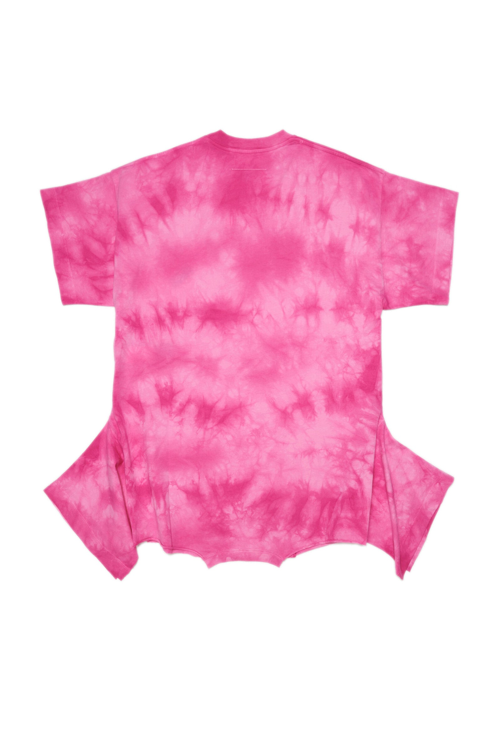 Pink tie-dye effect upside-down jersey dress