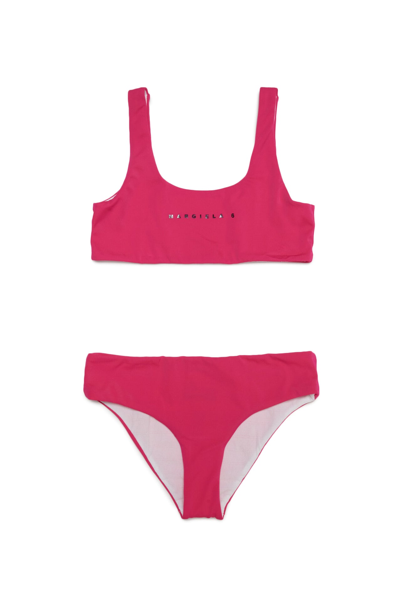 Pink sporty bikini swimming costume with minimal logo Pink sporty bikini swimming costume with minimal logo