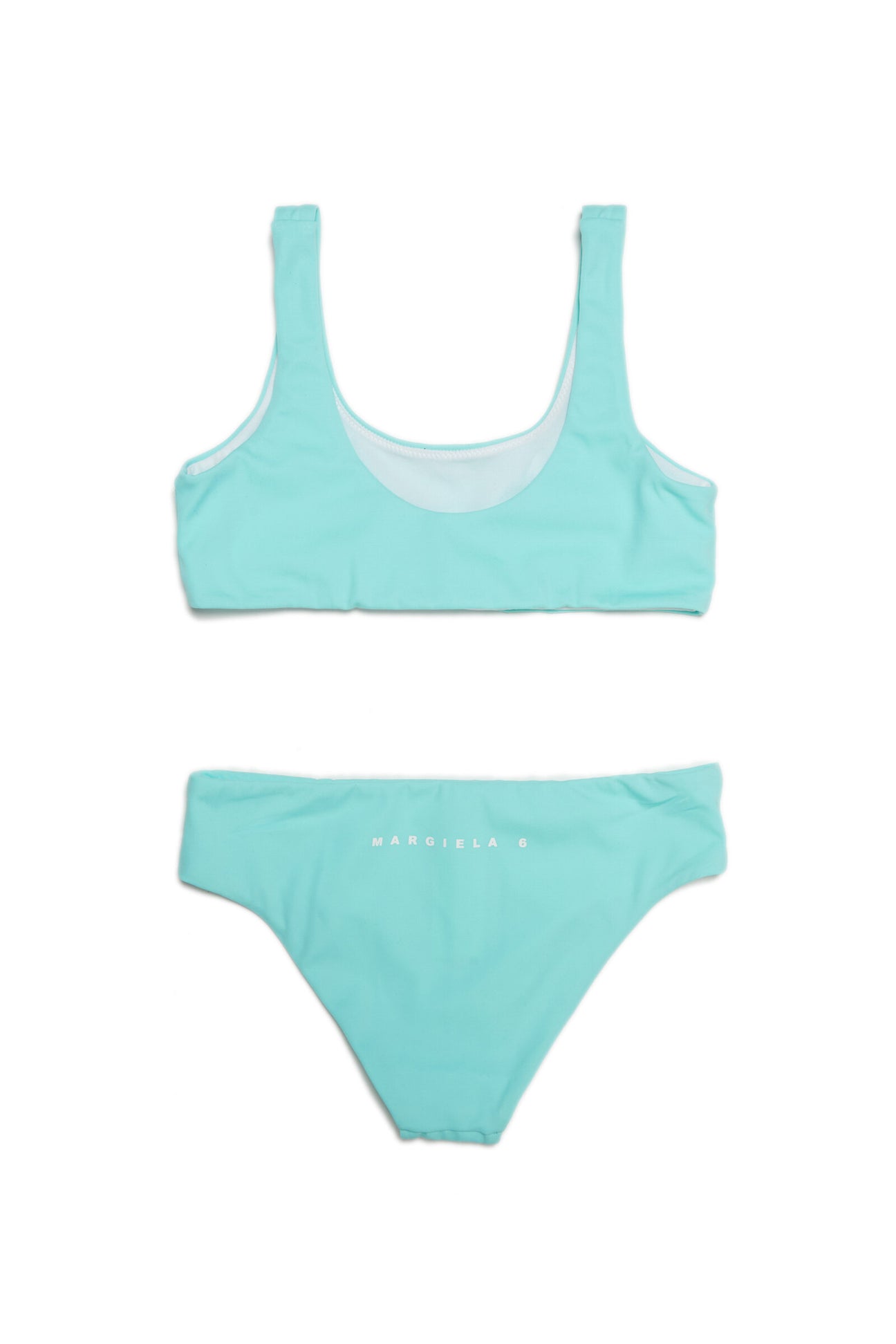 Bikini deportivo aguamarina con logotipo minimalista Bikini deportivo aguamarina con logotipo minimalista