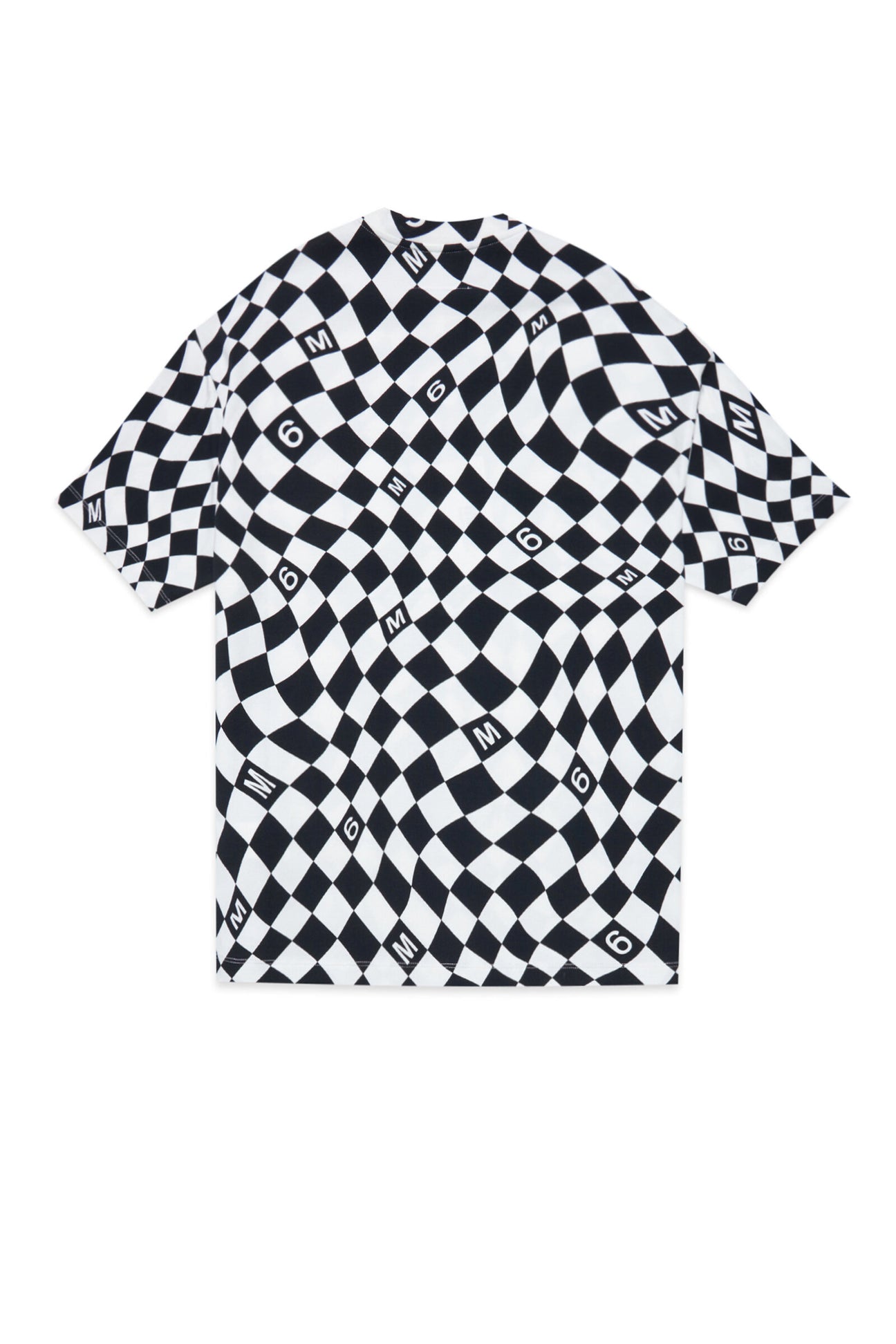 Maxi t-shirt cover-up with black and white chequered pattern Maxi t-shirt cover-up with black and white chequered pattern