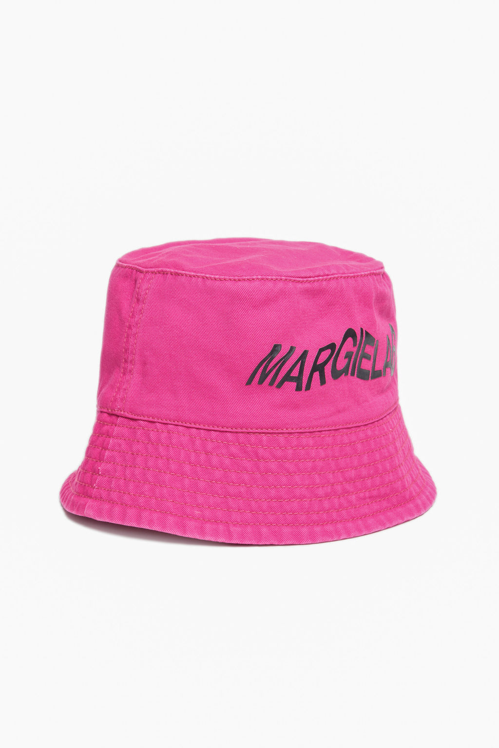 Cappello rosa alla pescatora in gabardina con logo
