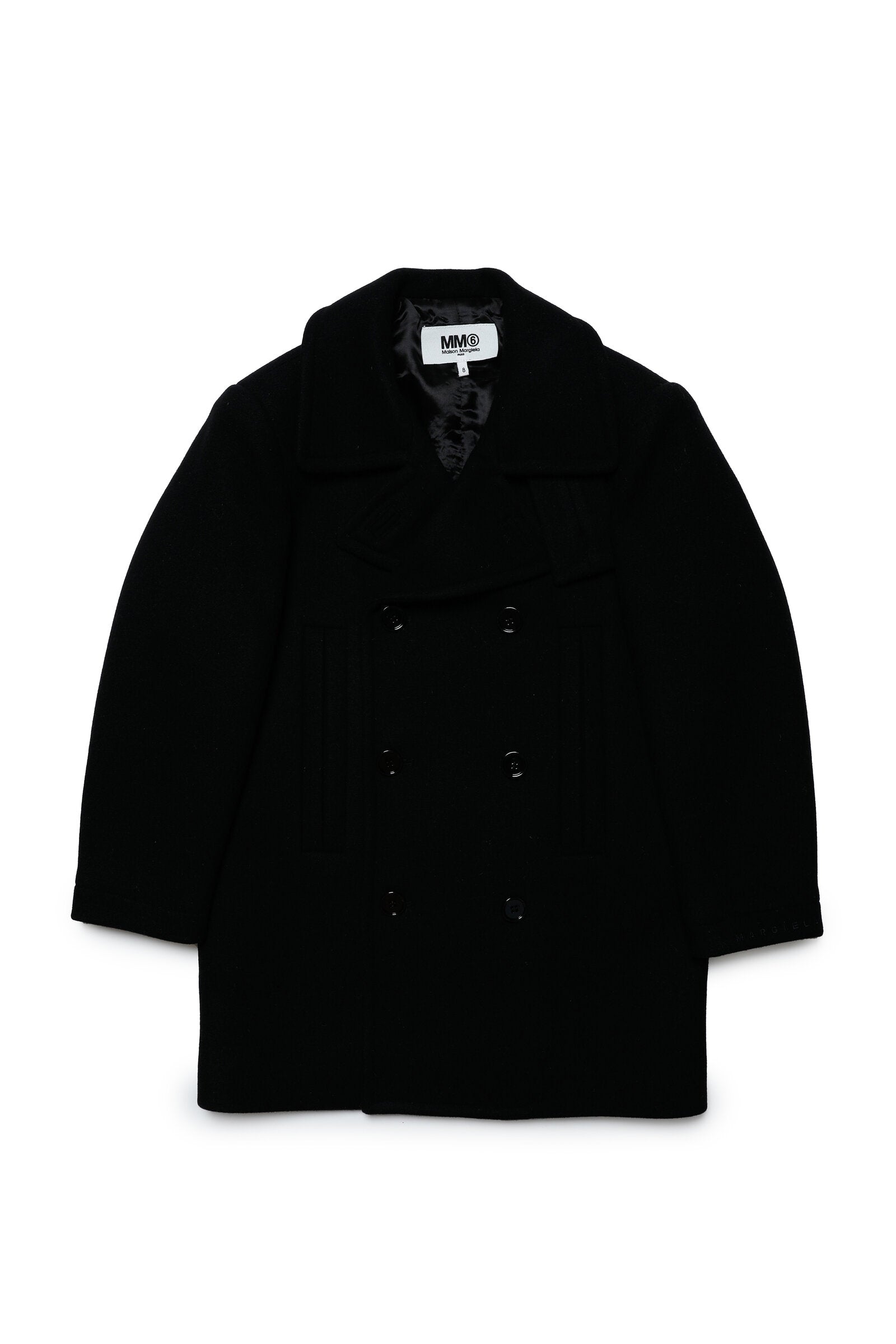 Double-breasted wool-blend cloth coat