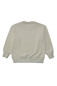 Cotton crew-neck sweatshirt with logo