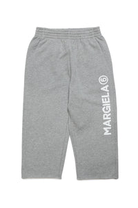 Jogger pants in mélange fleece with logo