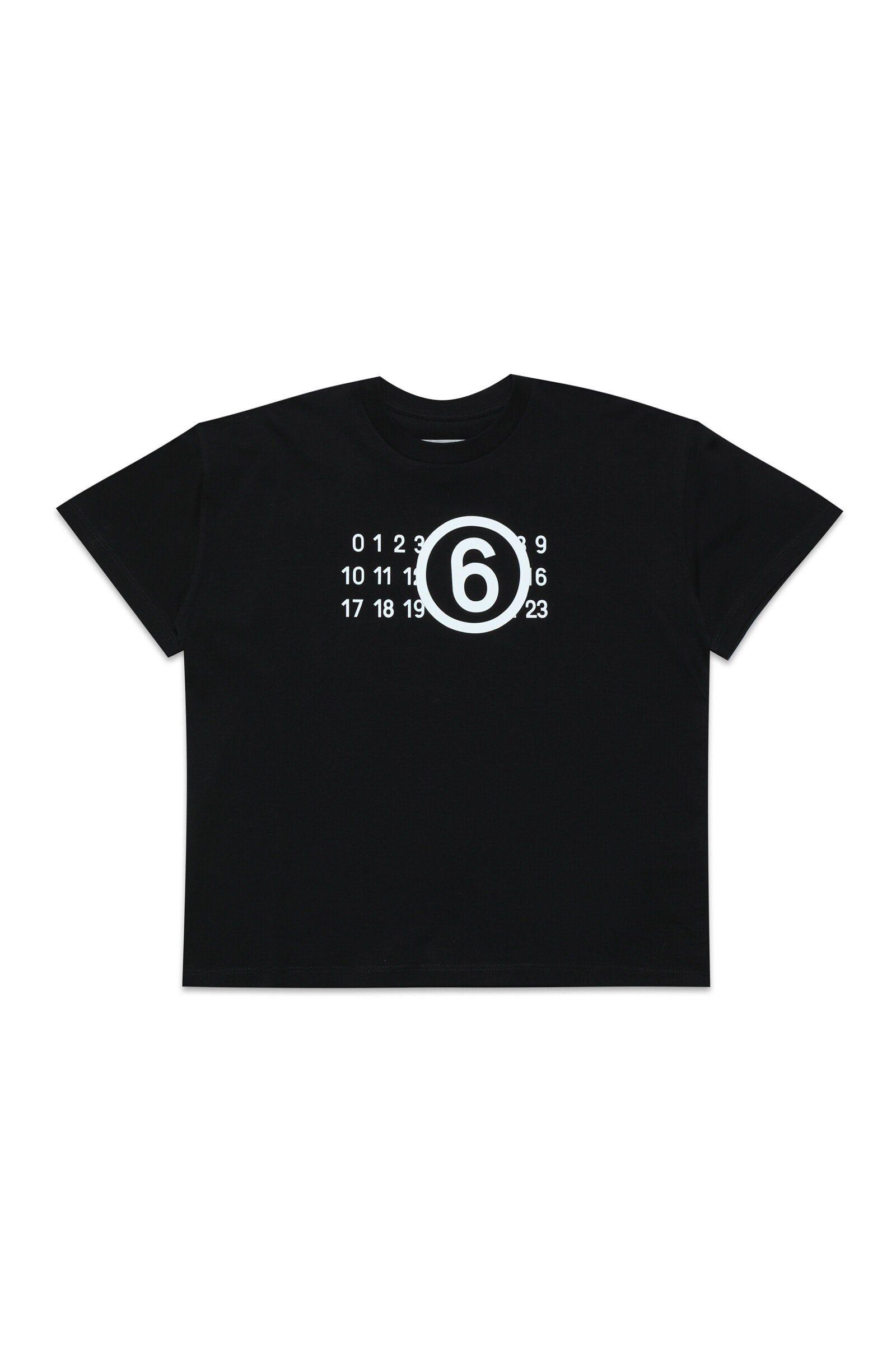 Crew-neck jersey t-shirt with rubberized logo