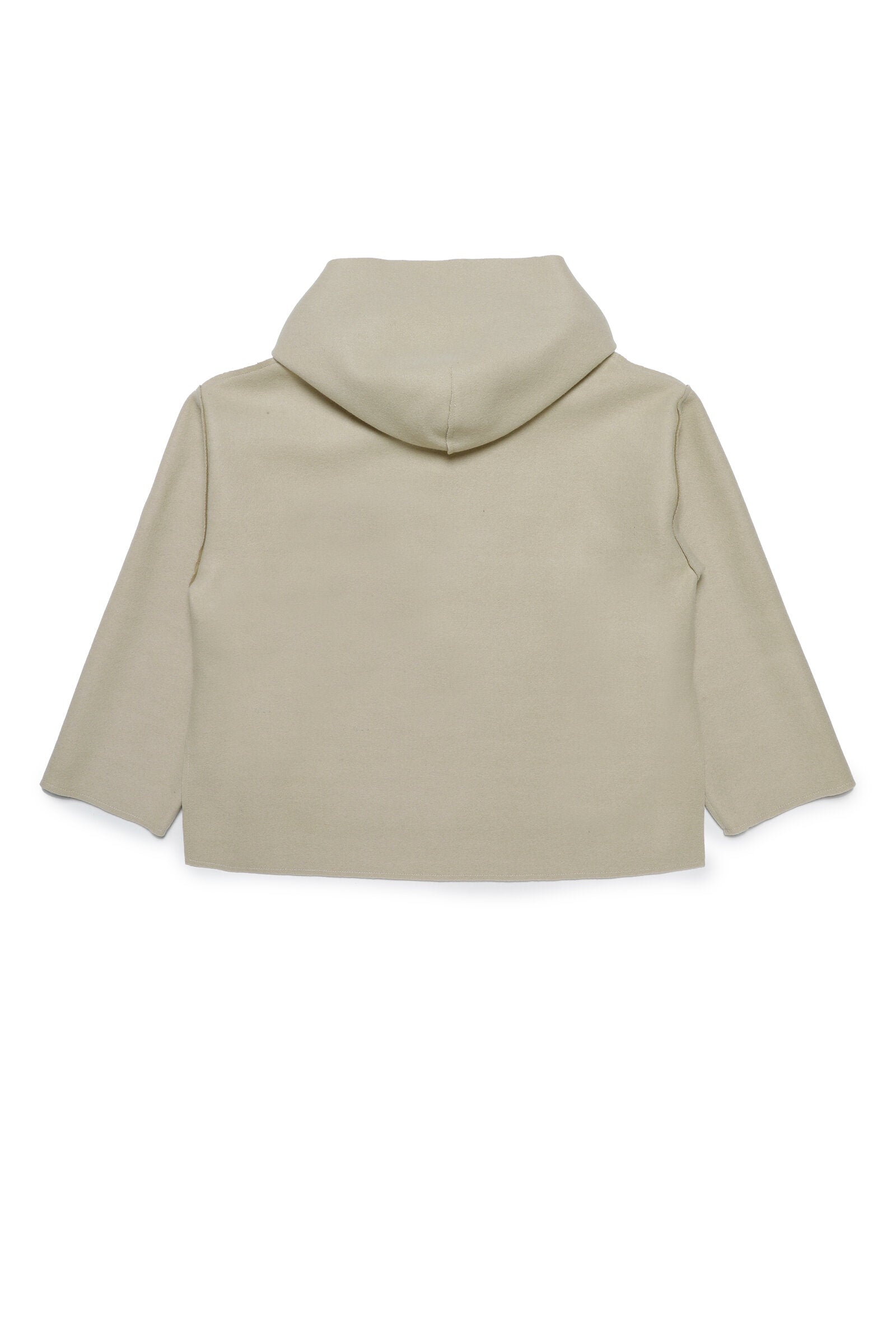 Cropped cloth hooded sweatshirt with side vents at the bottom