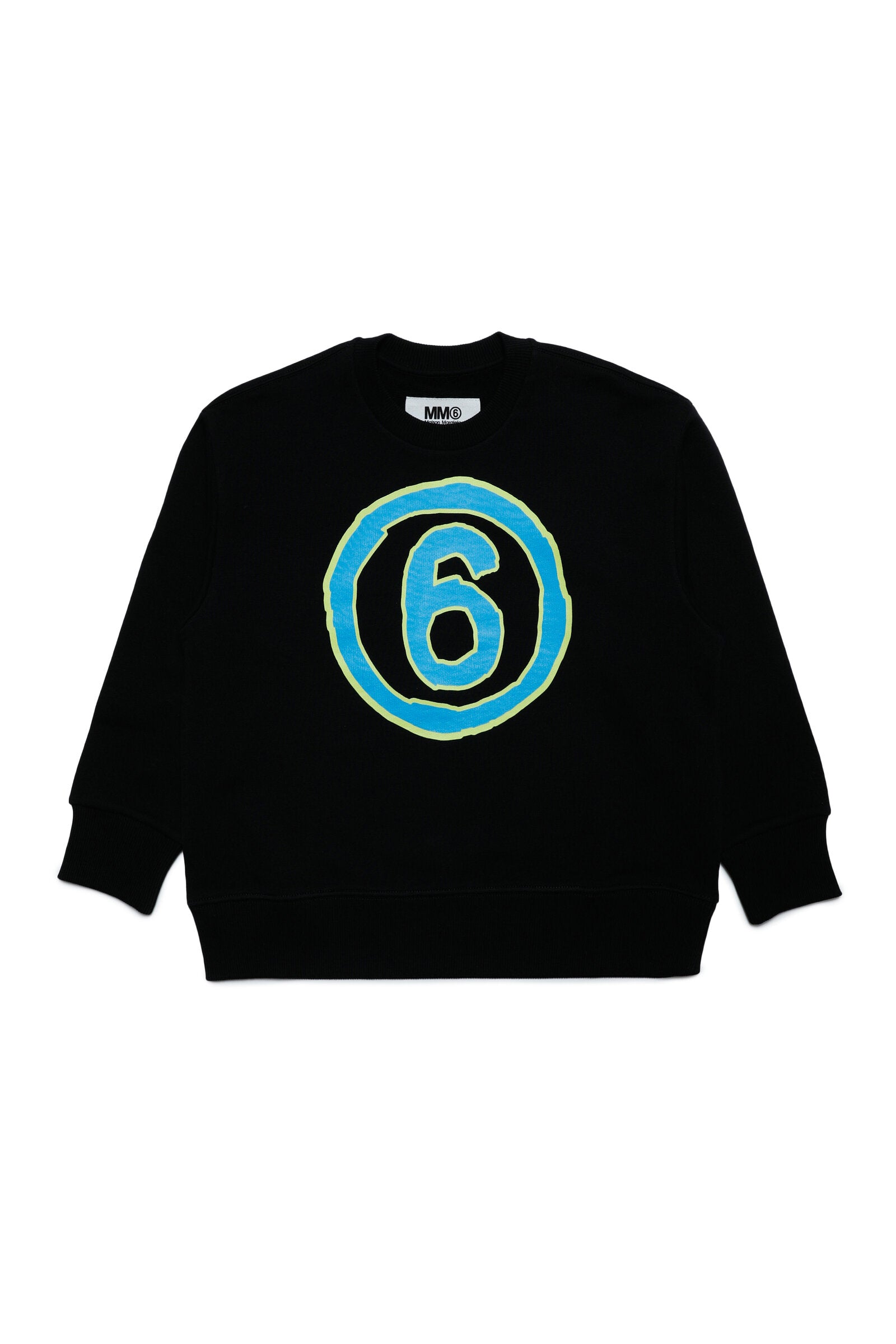 Cotton crew-neck sweatshirt with colorful logo
