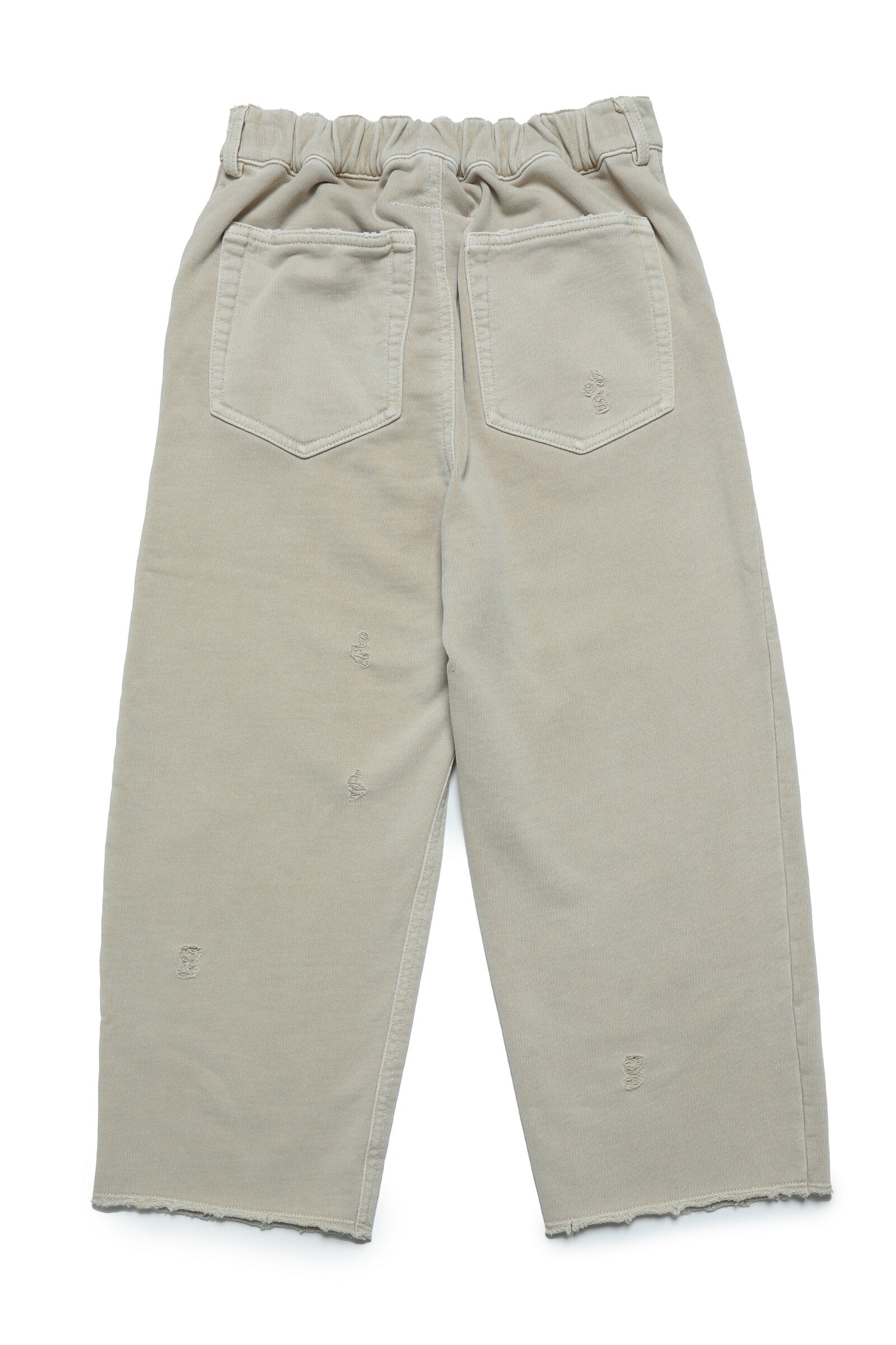 Five-pocket pants in fleece with vintage effect breaks