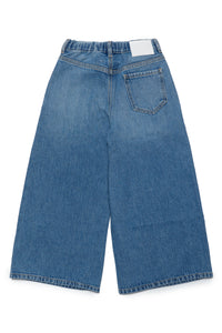 Medium blue shaded wide fit jeans