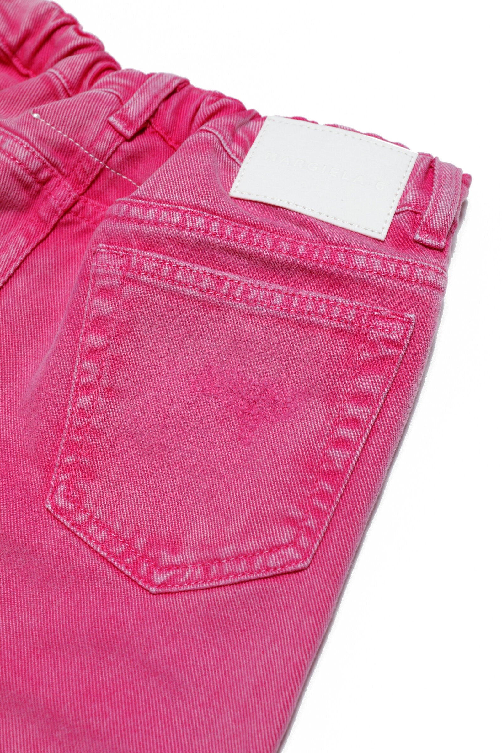 Pink wide fit jeans with breaks