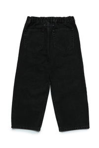 Black wide fit jeans with colored stones