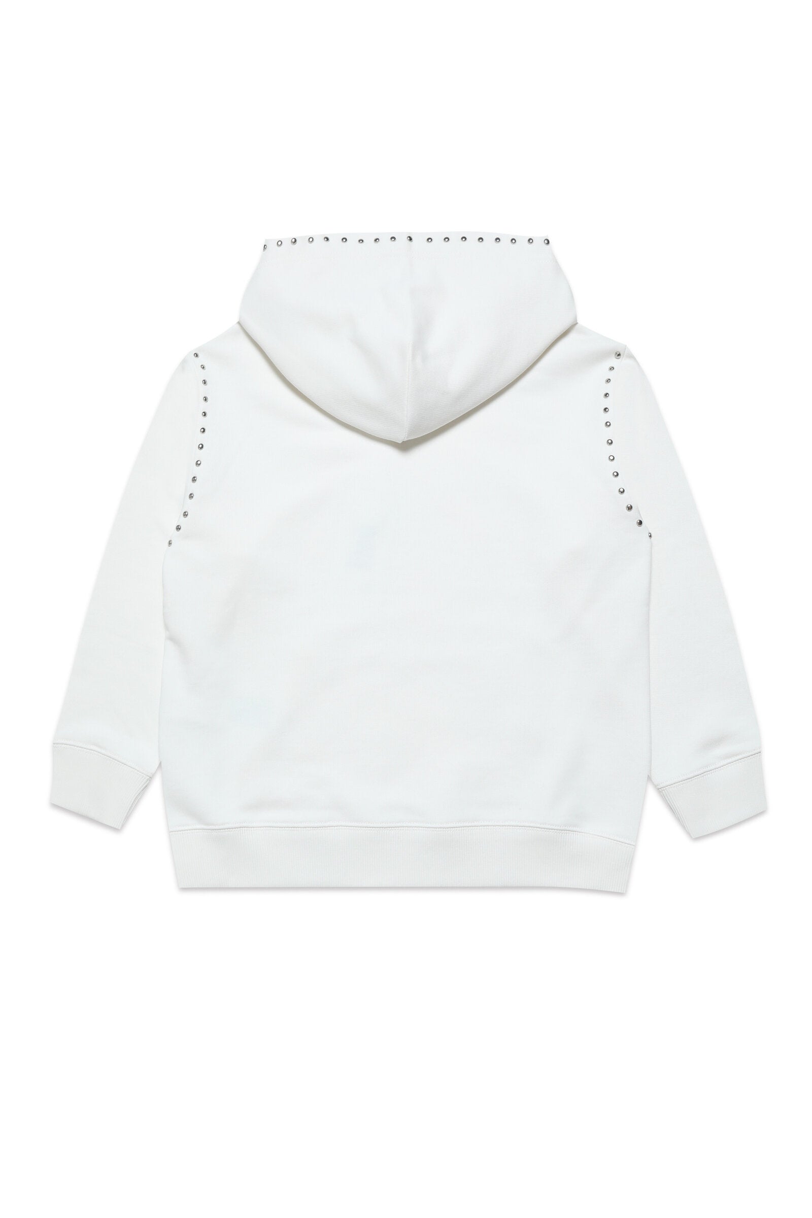 Cotton hooded sweatshirt with studded details