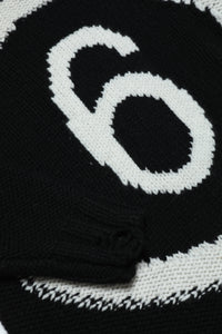 Vestido tipo maxy jersey de mezcla de lana con logotipo y roturas de efecto vintage